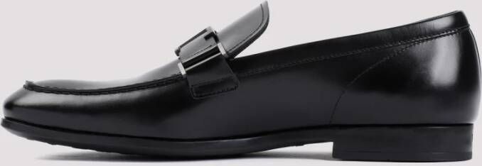 TOD'S Zwarte Leren Loafers Stijlvolle Instappers Black Heren