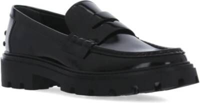 TOD'S Zwarte leren loafers voor dames Black Dames