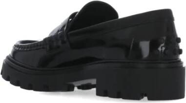 TOD'S Zwarte leren loafers voor dames Black Dames