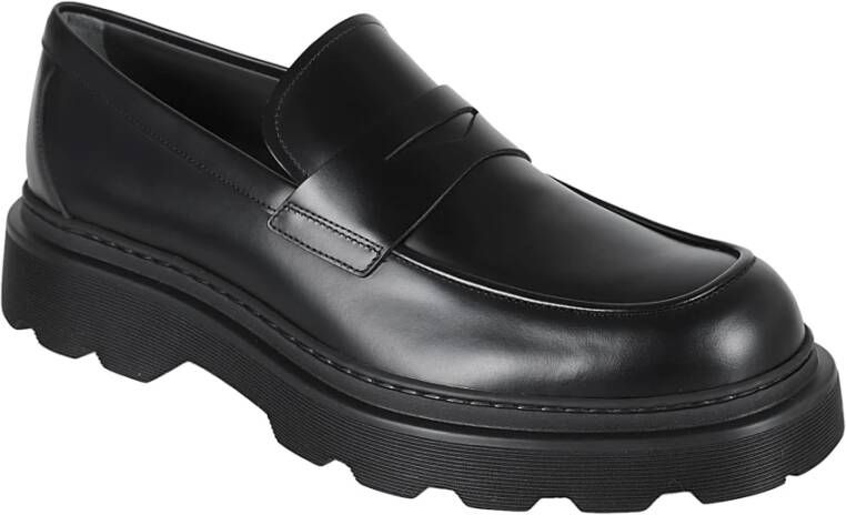 TOD'S Zwarte Leren Loafers voor Mannen Black Heren