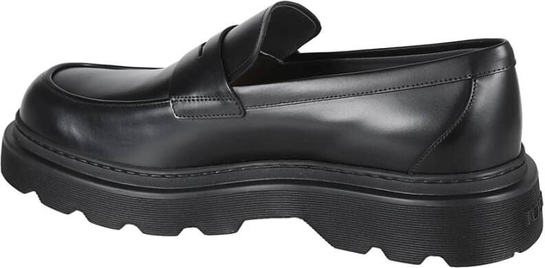 TOD'S Zwarte Leren Loafers voor Mannen Black Heren