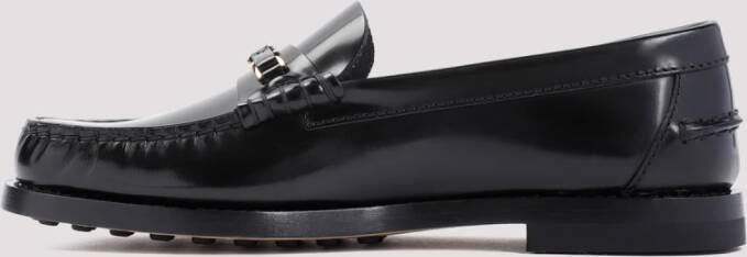 TOD'S Zwarte leren loafers voor vrouwen Black Dames