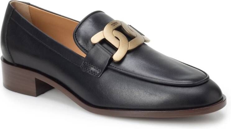 TOD'S Zwarte leren loafers voor vrouwen Black Dames