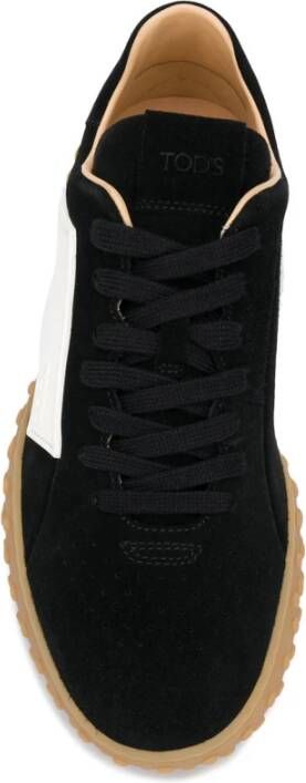 TOD'S Zwarte leren logo sneakers Black Dames