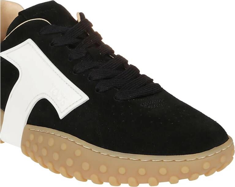 TOD'S Zwarte leren logo sneakers Black Dames