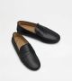 TOD'S Zwarte Leren Mocassin met Picot Detail Black Heren - Thumbnail 2