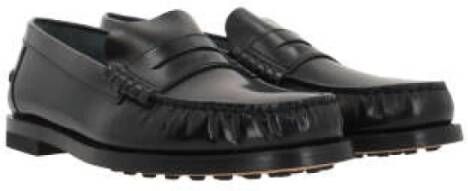 TOD'S Zwarte leren mocassin schoenen Black Dames