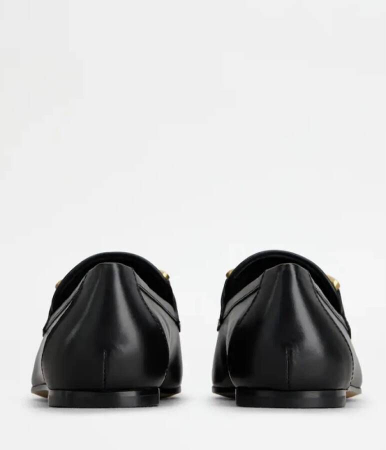 TOD'S Zwarte Leren Mocassin Schoenen Black Dames