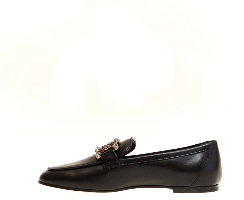 TOD'S Zwarte Leren Mocassins Damesschoenen Black Dames