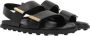 TOD'S Zwarte leren platte sandalen Black Dames - Thumbnail 2