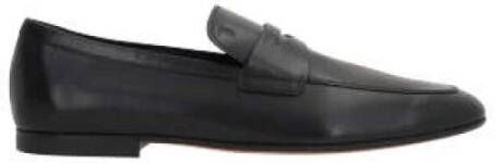 TOD'S Zwarte leren platte schoenen Black Heren