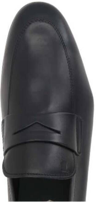 TOD'S Zwarte leren platte schoenen Black Heren