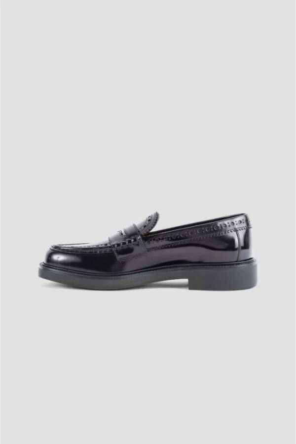 TOD'S Zwarte leren Prepy loafers Black Dames