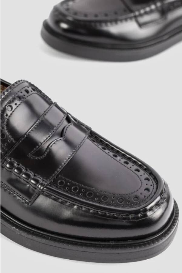 TOD'S Zwarte leren Prepy loafers Black Dames