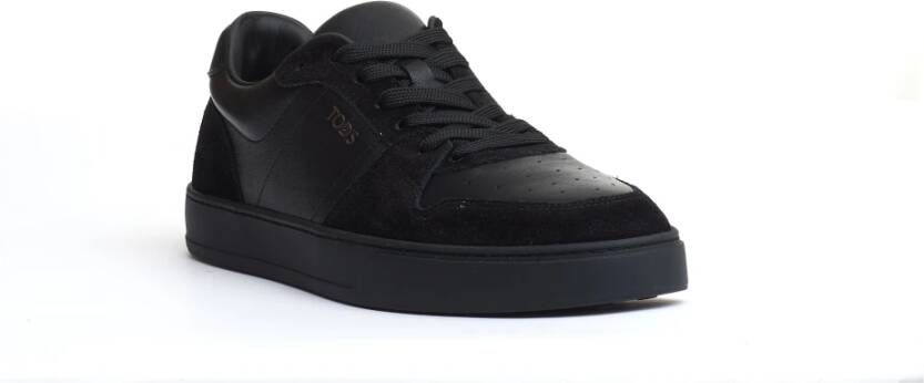 TOD'S Zwarte Leren Sneakers Aw24 Black Heren