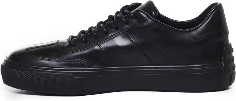 TOD'S Zwarte Leren Vetersneakers Black Heren