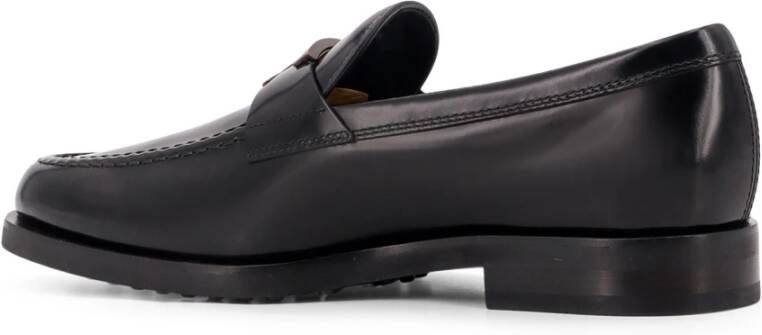 TOD'S Zwarte Loafer Schoenen met Gestikte Profielen Black Heren