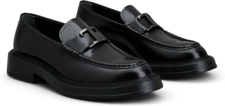 TOD'S Zwarte Loafers met T Timeless Accessoire Black Heren