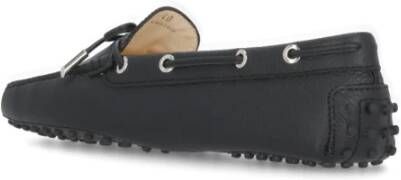 TOD'S Zwarte Loafers van Geperst Leer Black Dames