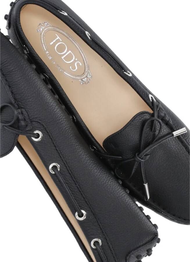 TOD'S Zwarte Loafers van Geperst Leer Black Dames