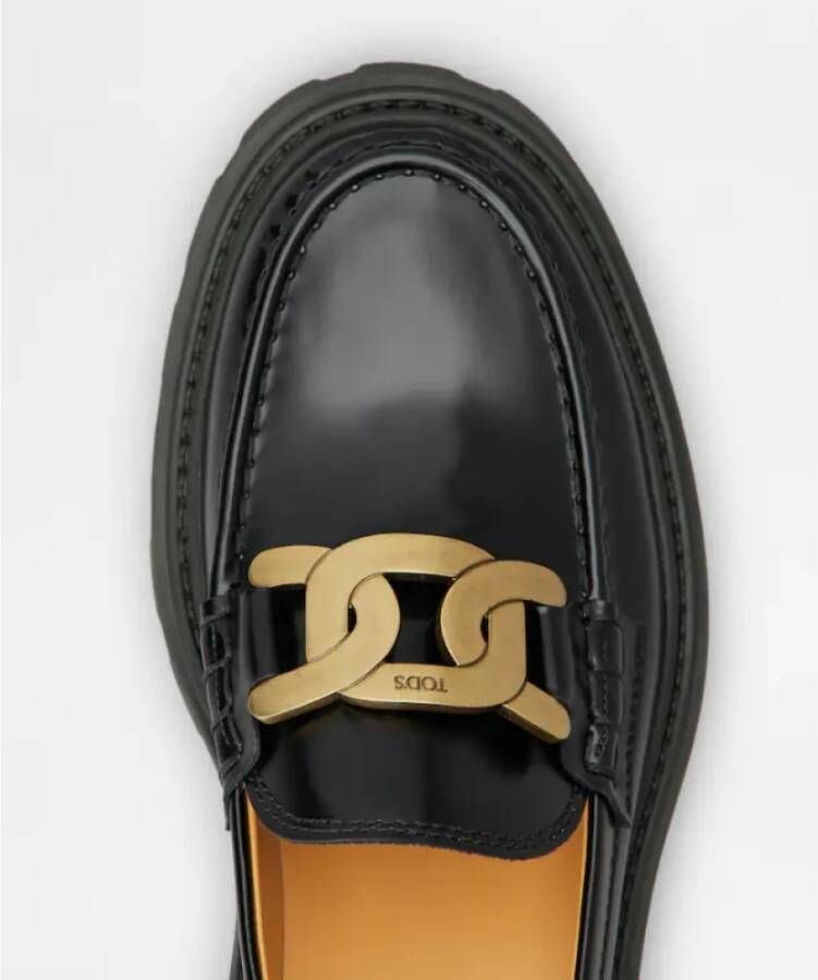 TOD'S Zwarte Mocassin Leren Schoenen Black Dames