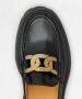 TOD'S Zwarte geborsteld leren mocassin met kettingdetail Black Dames - Thumbnail 4