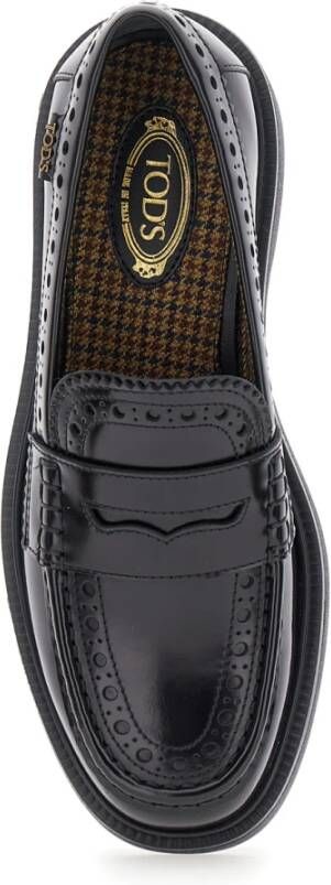 TOD'S Zwarte Mocassin Platte Schoenen Black Dames