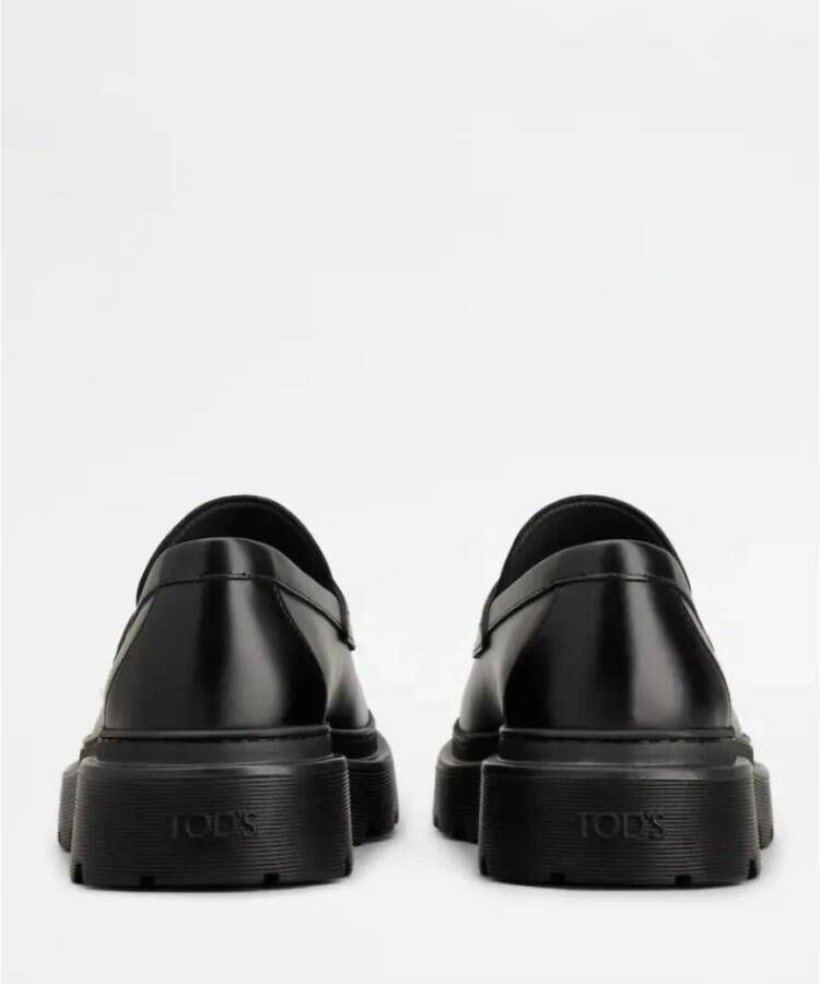 TOD'S Zwarte Mocassin Rubberen Zool Urban Stijl Black Heren