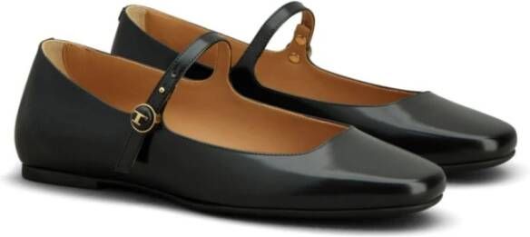 TOD'S Zwarte platte ballerina schoenen Black Dames