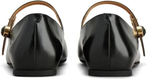 TOD'S Zwarte platte ballerina schoenen Black Dames