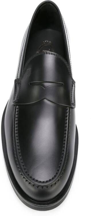 TOD'S Zwarte platte leren schoenen Black Heren