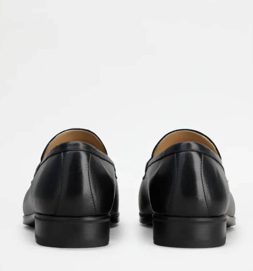 TOD'S Zwarte platte mocassin met rubberen zool Black Heren