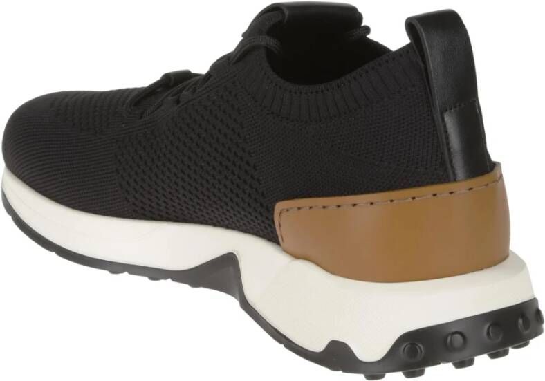 TOD'S Zwarte platte schoenen hardloopstijl Black Heren