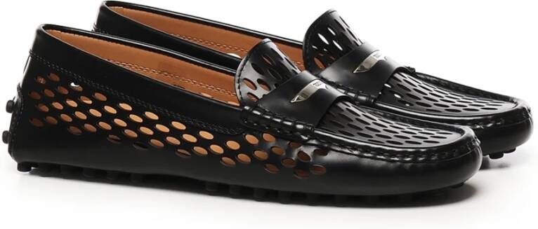 TOD'S Zwarte platte schoenen met Gommino-stijl Black Dames