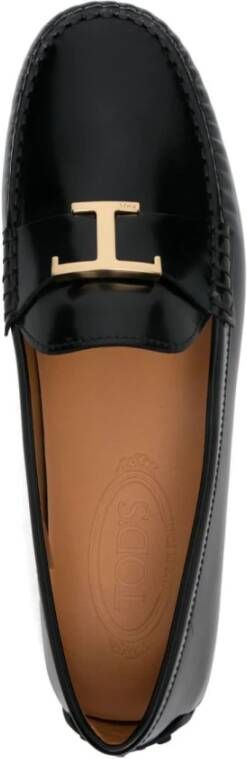 TOD'S Zwarte platte schoenen met Gommino zool Black Dames