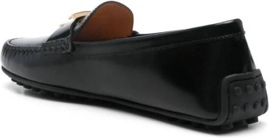 TOD'S Zwarte platte schoenen met Gommino zool Black Dames