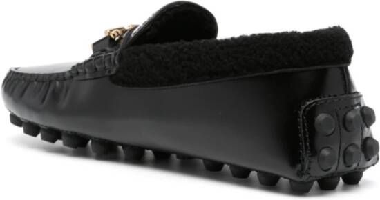 TOD'S Zwarte platte schoenen met paardenbit detail Black Dames