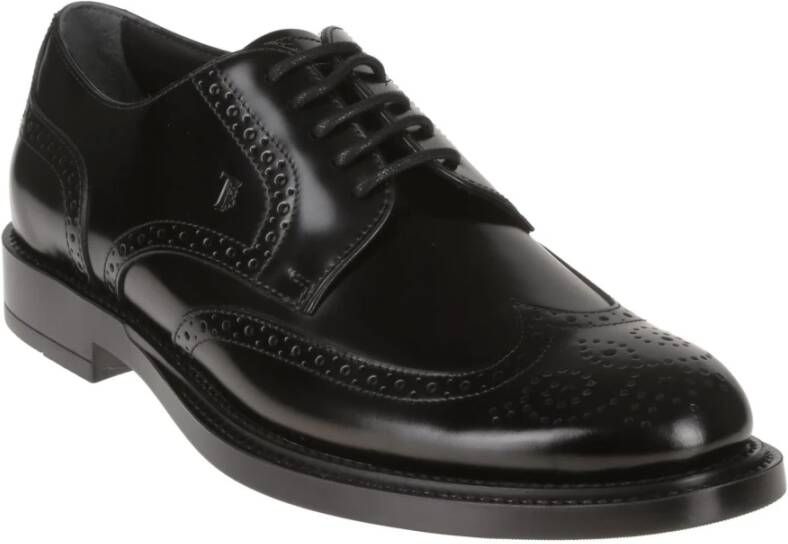 TOD'S Zwarte platte schoenen met rubberen zool Black Heren