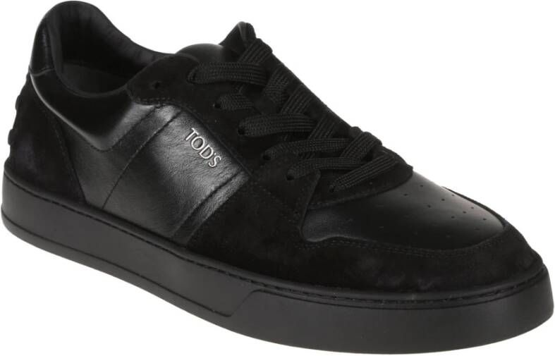 TOD'S Zwarte platte schoenen Sneaker Suède Leer Black Heren