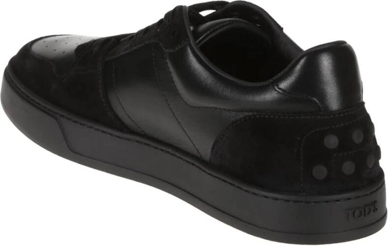 TOD'S Zwarte platte schoenen Sneaker Suède Leer Black Heren