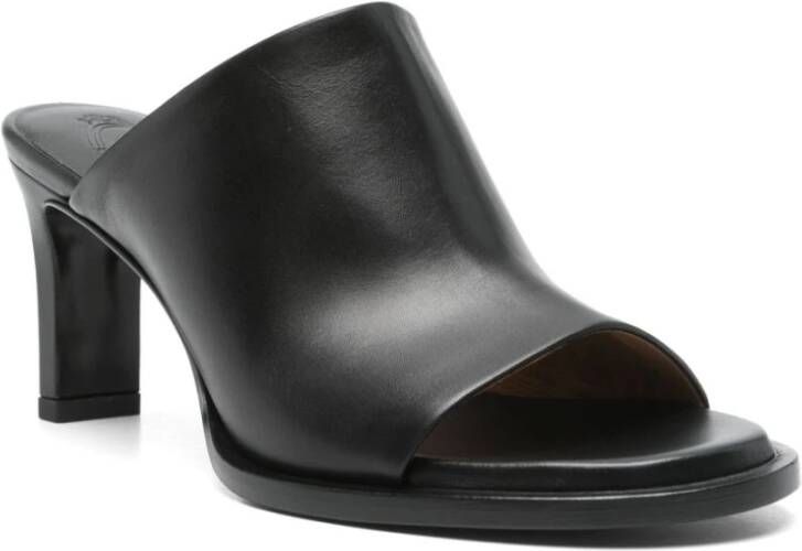 TOD'S Zwarte Sandalen met Middelhoge Hak Black Dames