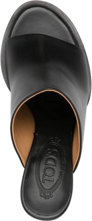 TOD'S Zwarte Sandalen met Middelhoge Hak Black Dames