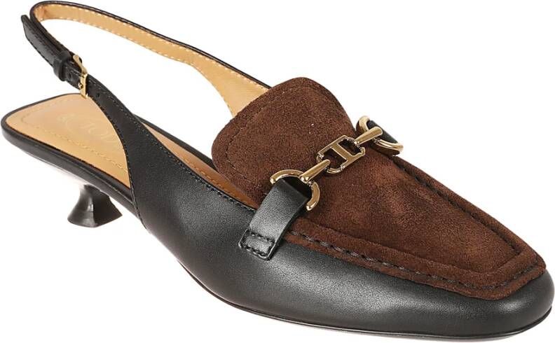 TOD'S Zwarte sandalen met Moc. Ch Morsetto Black Dames