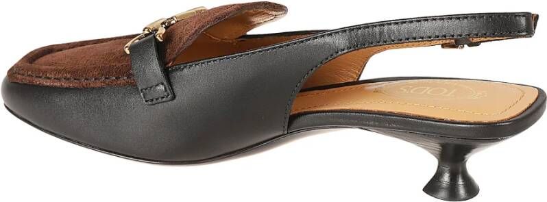 TOD'S Zwarte sandalen met Moc. Ch Morsetto Black Dames