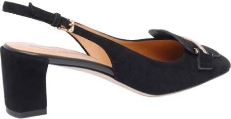 TOD'S Zwarte Suède Hak Slingback Sandaal Black Dames