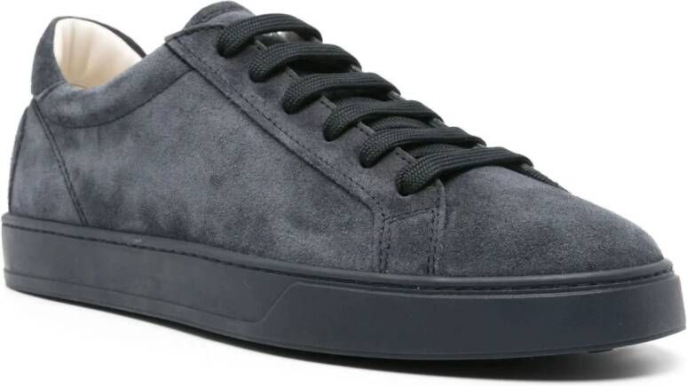 TOD'S Zwarte Suède Sneakers met Logodetail Black Heren