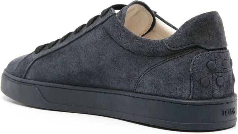 TOD'S Zwarte Suède Sneakers met Logodetail Black Heren