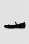 TOD'S Zwarte Velvet Ballerina's met T Logo Black Dames - Thumbnail 4