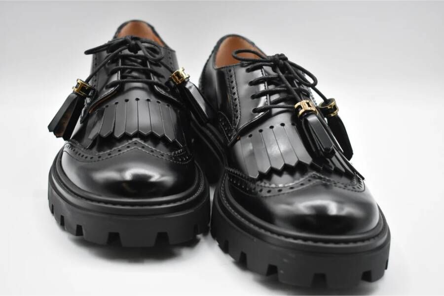 TOD'S Zwarte Veterschoenen voor Vrouwen Black Dames