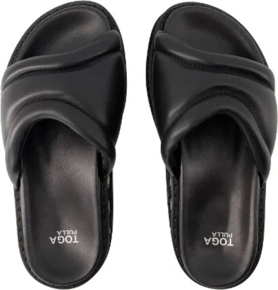 Toga Pulla Leather flats Black Dames